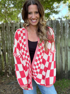 PREORDER: Checkered Oversized Cardigan (3 Colors!)