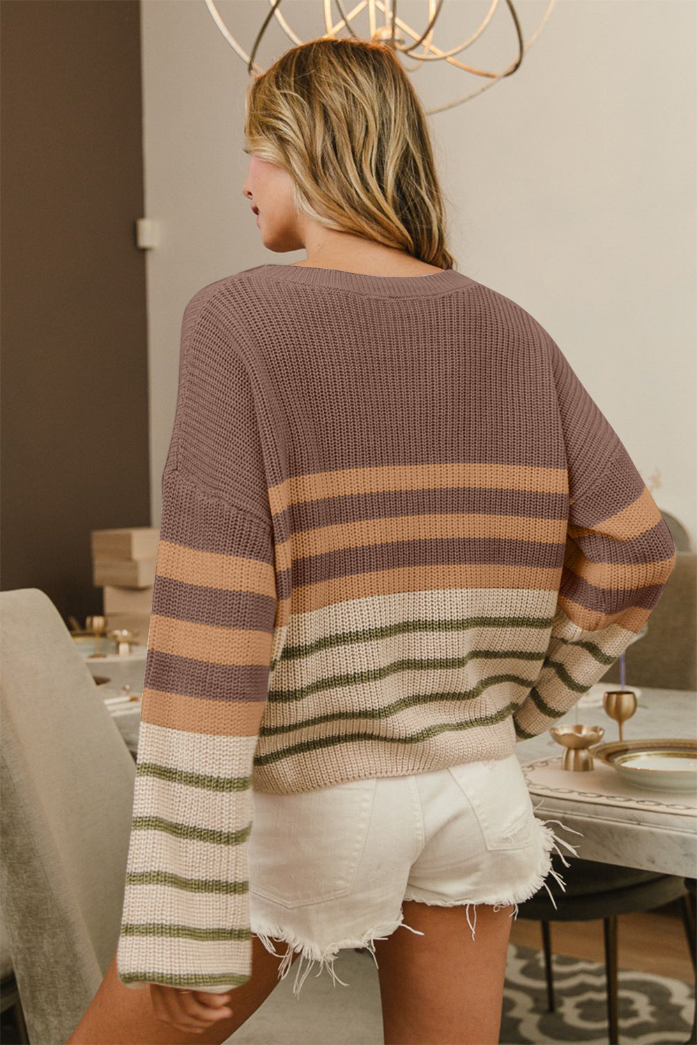 BiBi Chocolate Color Block Sweater