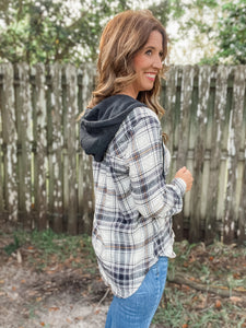 Plaid Flannel Hooded Shacket