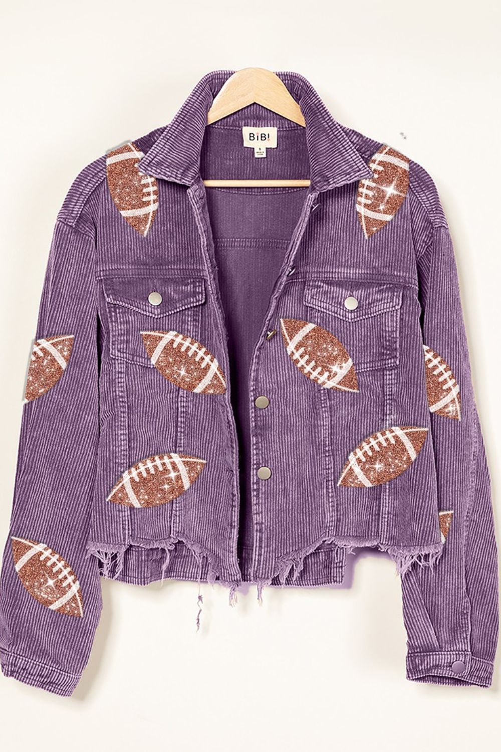 BiBi Purple Sequin Football Jacket