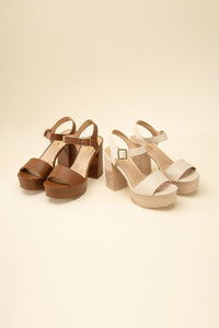 Neutral Mule Block Heels