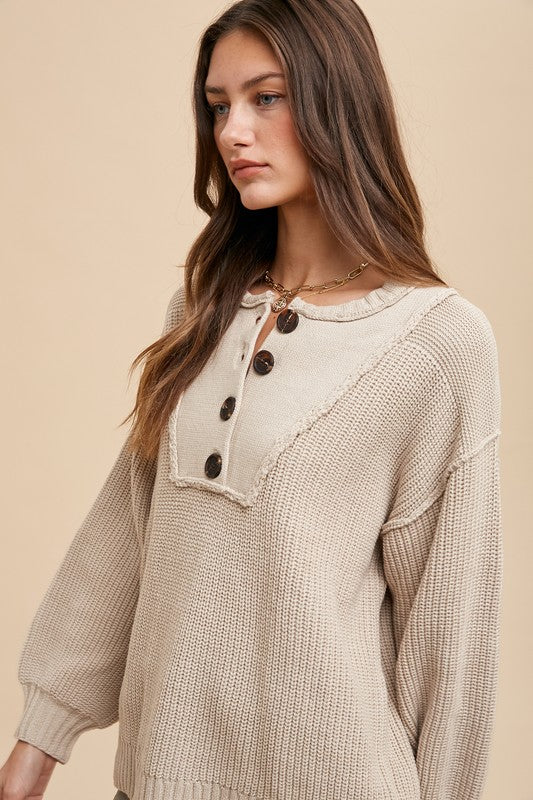 Annie Wear Stay Cozy Sweater in Oatmeal