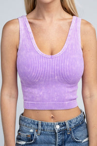 Zenana Reversible Ribbed Cropped Tank Top