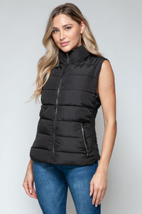 Snobbish Zip Up Turtleneck Vest in Black