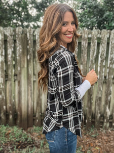 Black & White Plaid Top