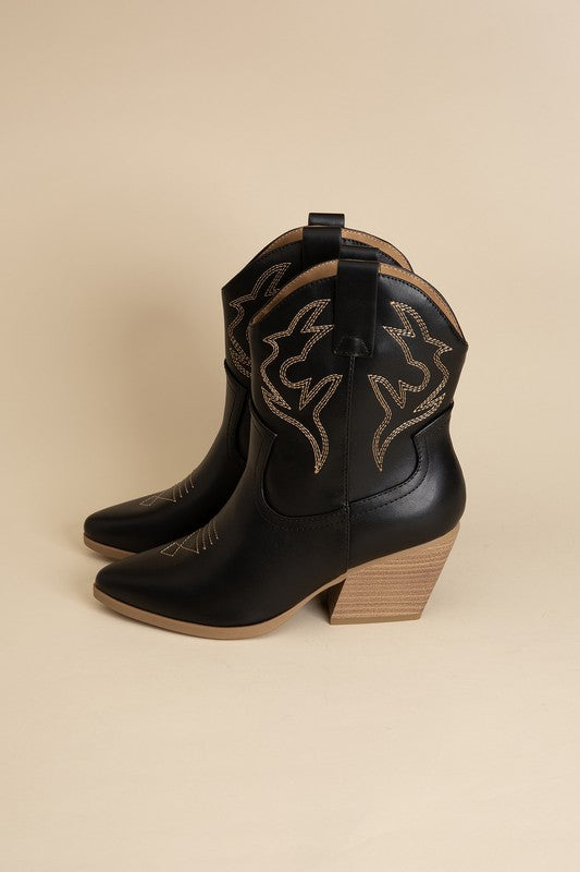 Blazing Western Boots - Black & Bone