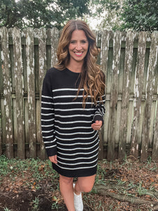 Casually Chic Striped Sweater Dress