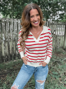 PREORDER: Collared Striped Sweater (4 colors!)