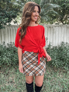 Holiday Side Tie Top