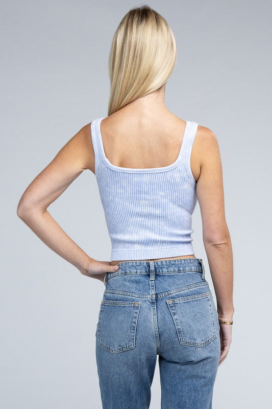 Zenana Reversible Ribbed Cropped Tank Top