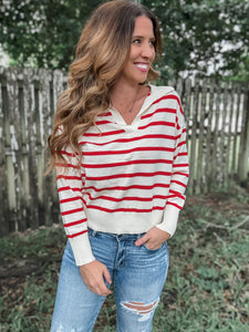 PREORDER: Collared Striped Sweater (4 colors!)