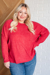 Casual Tuesday Ribbed Knit Sweater in Dark Red