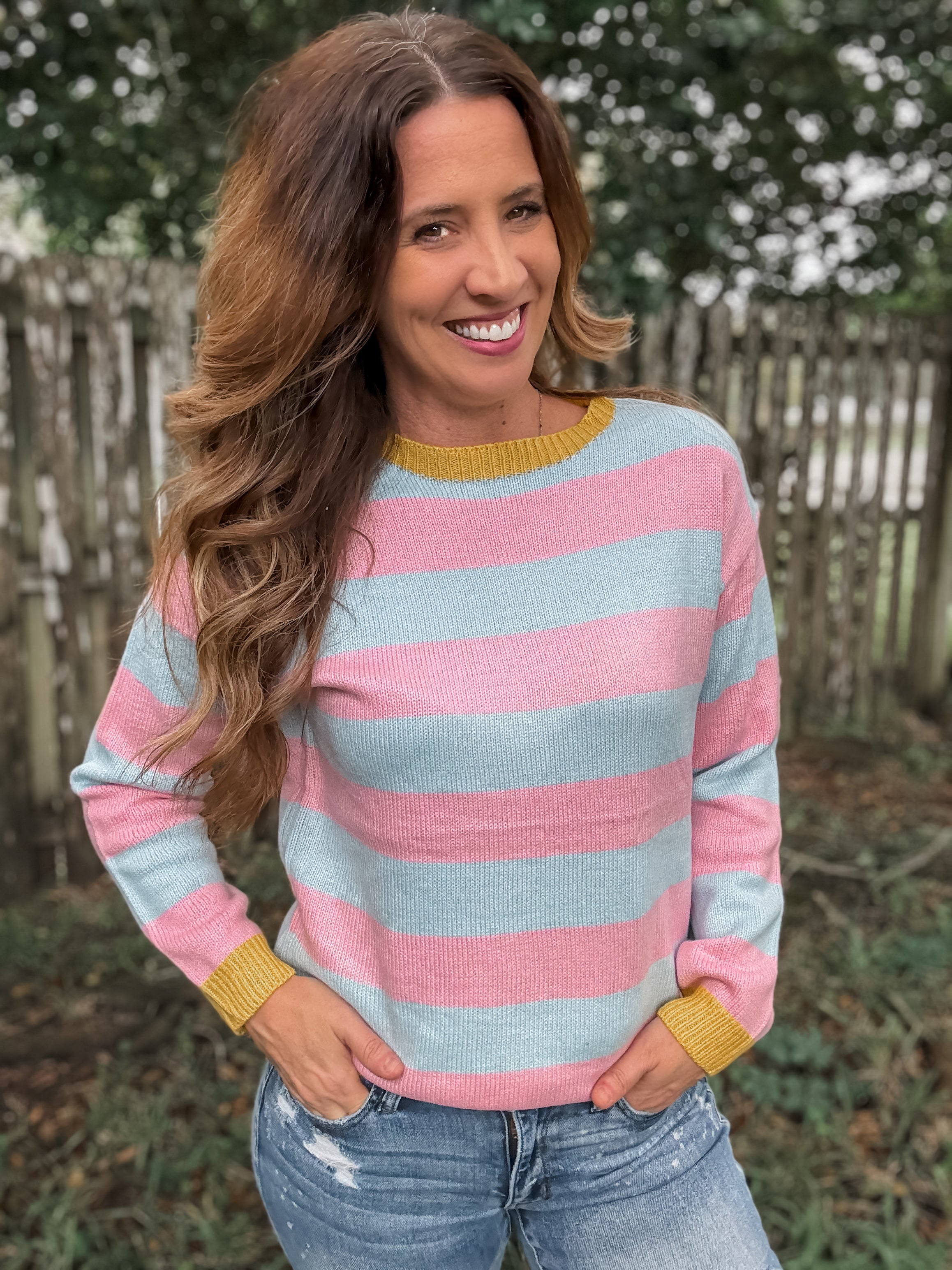 PREORDER: Striped Colorblock Sweater (5 colors!)