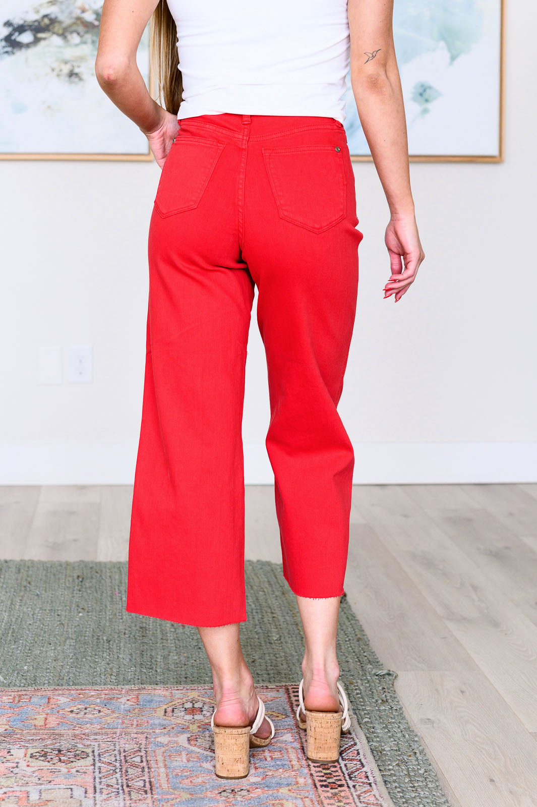 Judy Blue Crop Jeans in Red