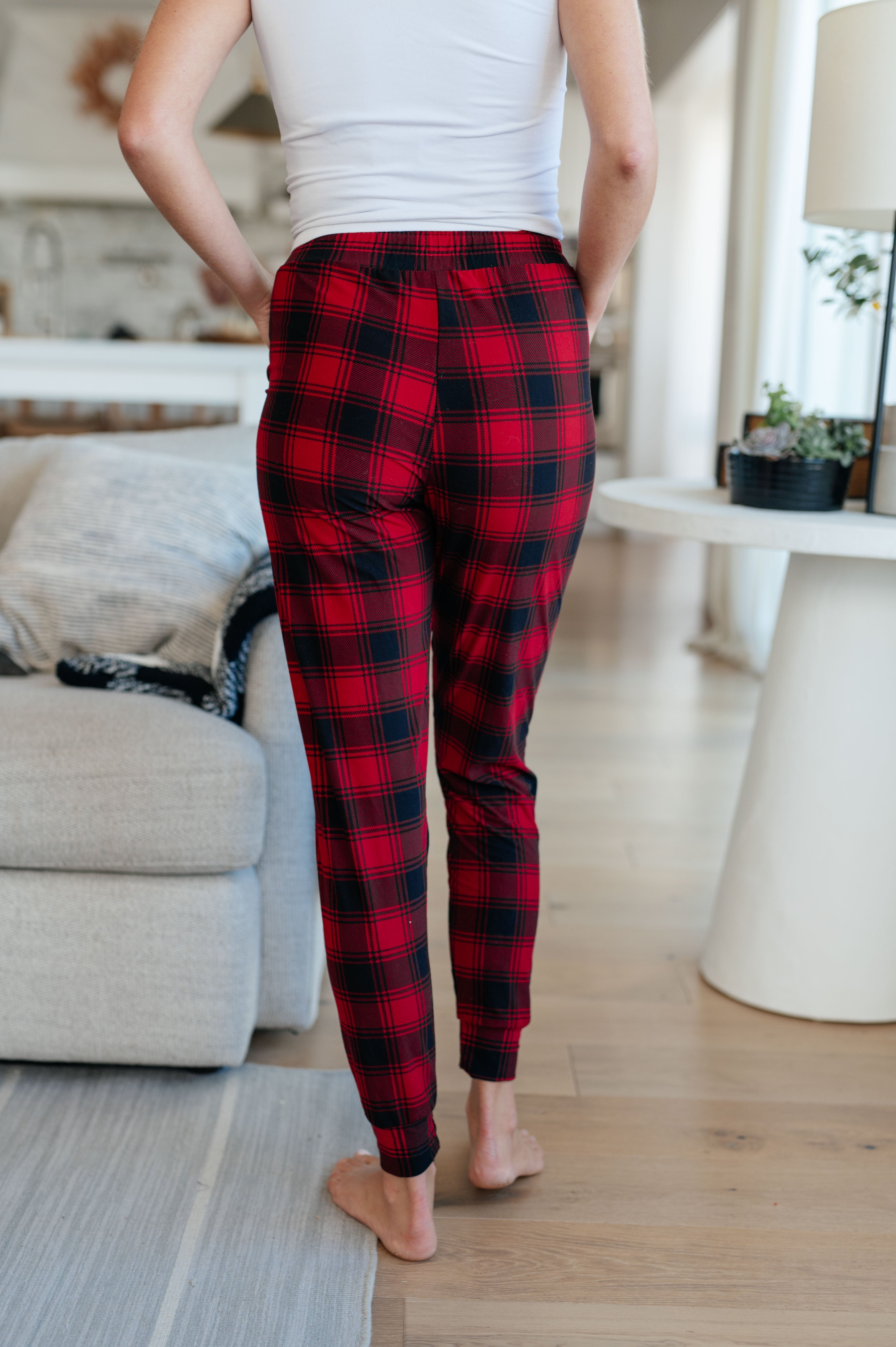 Your New Favorite Joggers in Red Plaid