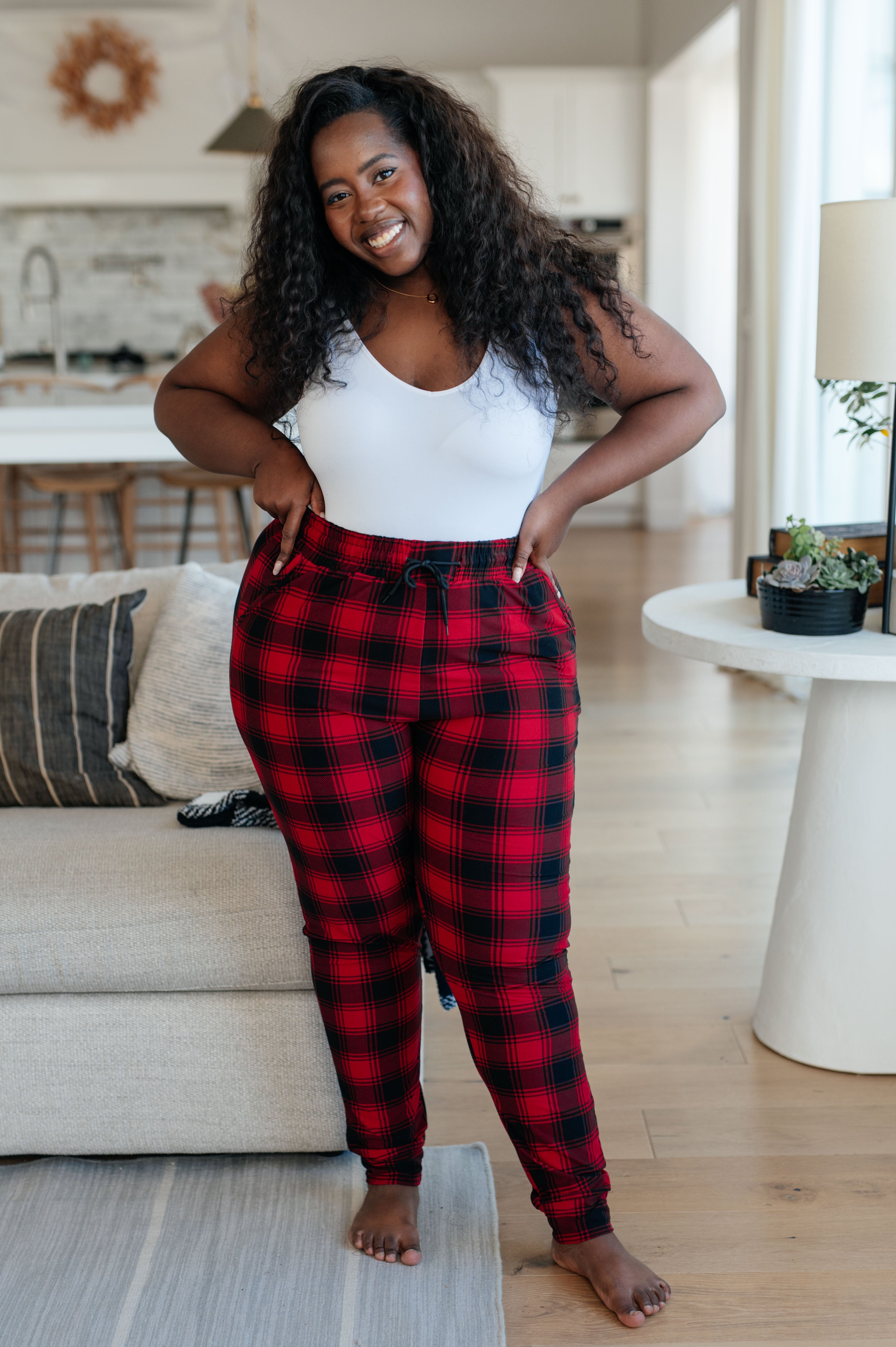 Your New Favorite Joggers in Red Plaid