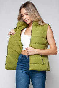 Snobbish Zip Up Turtleneck Vest in Cardamom Seed