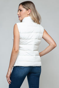 Snobbish Zip Up Turtleneck Vest in White