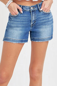 Risen Low Rise Denim Shorts