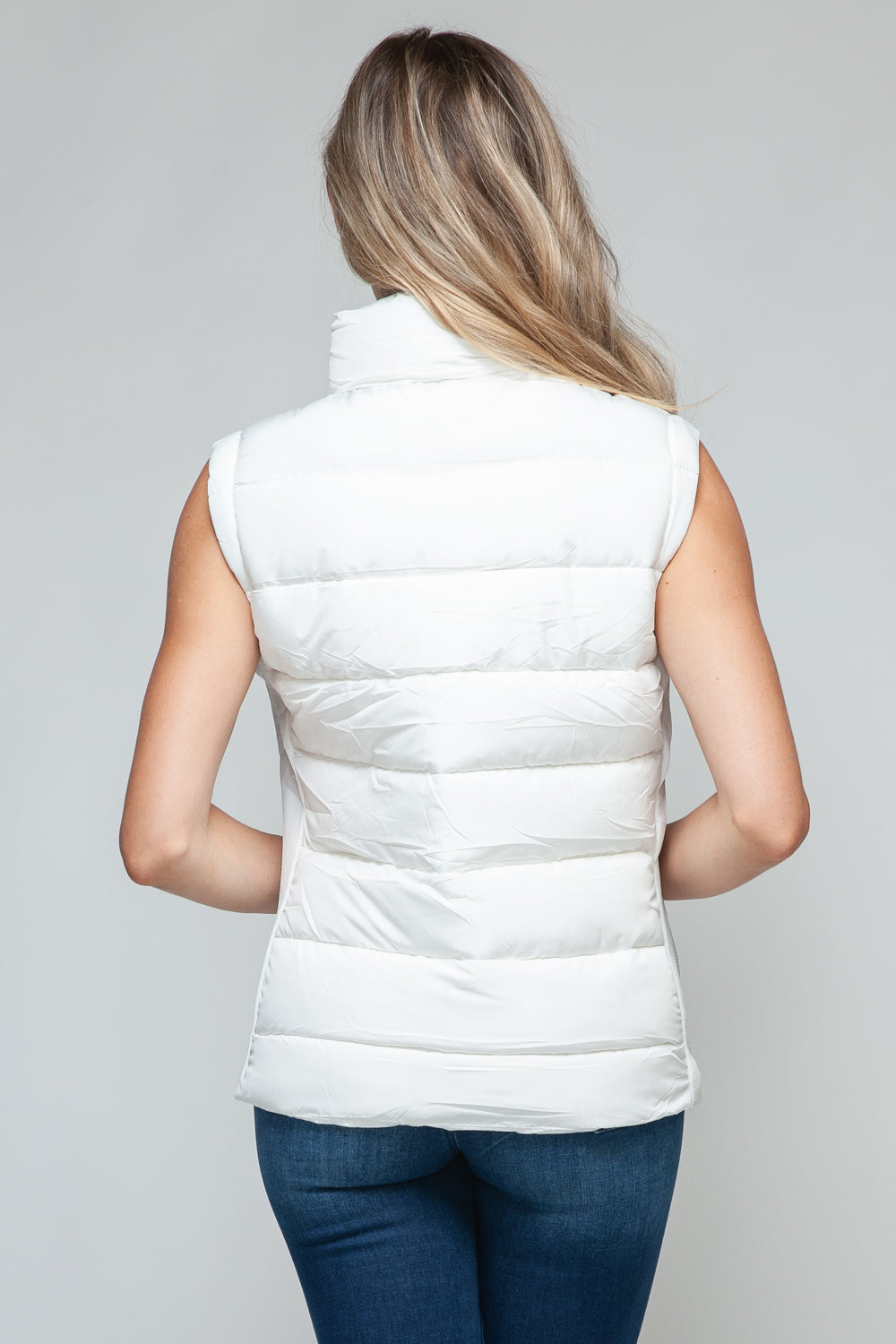 Snobbish Zip Up Turtleneck Vest in White