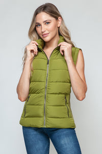 Snobbish Zip Up Turtleneck Vest in Cardamom Seed