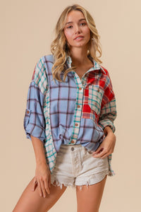 BiBi Mad About Plaid Button Down Shirt