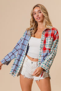 BiBi Mad About Plaid Button Down Shirt