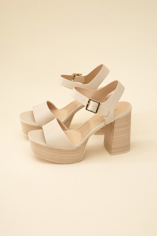 Neutral Mule Block Heels