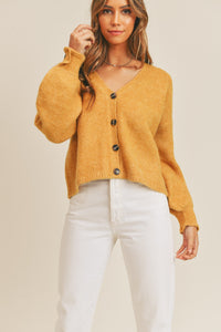 Mable All Buttoned Up Sweater Cardigan in Mustard