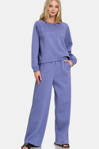 Zenana Raglan Pants Set in Marlin