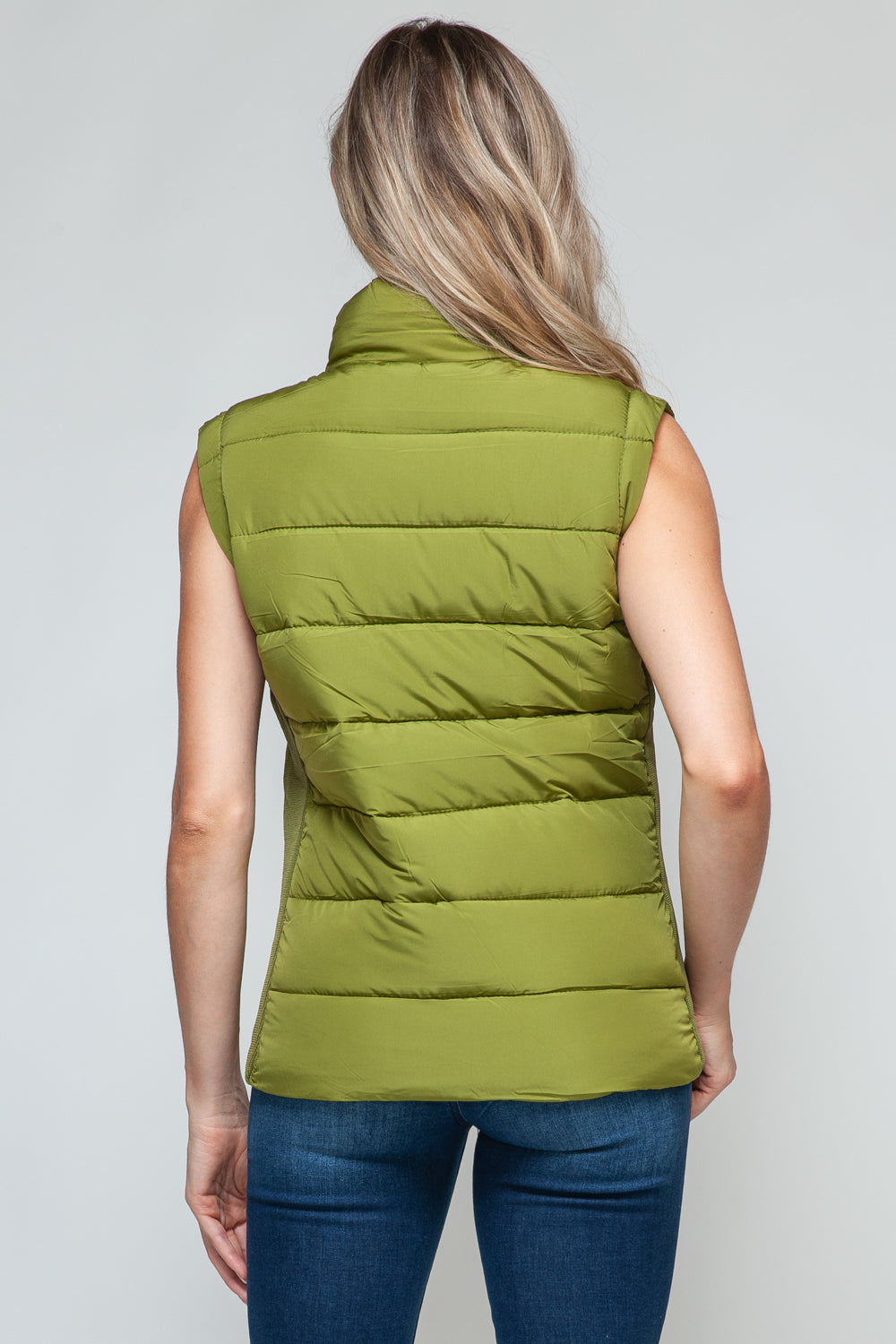 Snobbish Zip Up Turtleneck Vest in Cardamom Seed