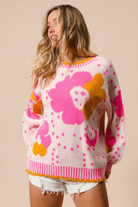 BiBi Pink Flower Power Sweater