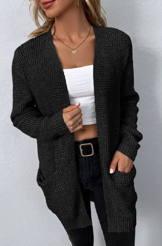 Waffled Sweater Cardigan (2 Colors!)