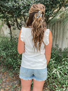 Solid Ruffled Tank