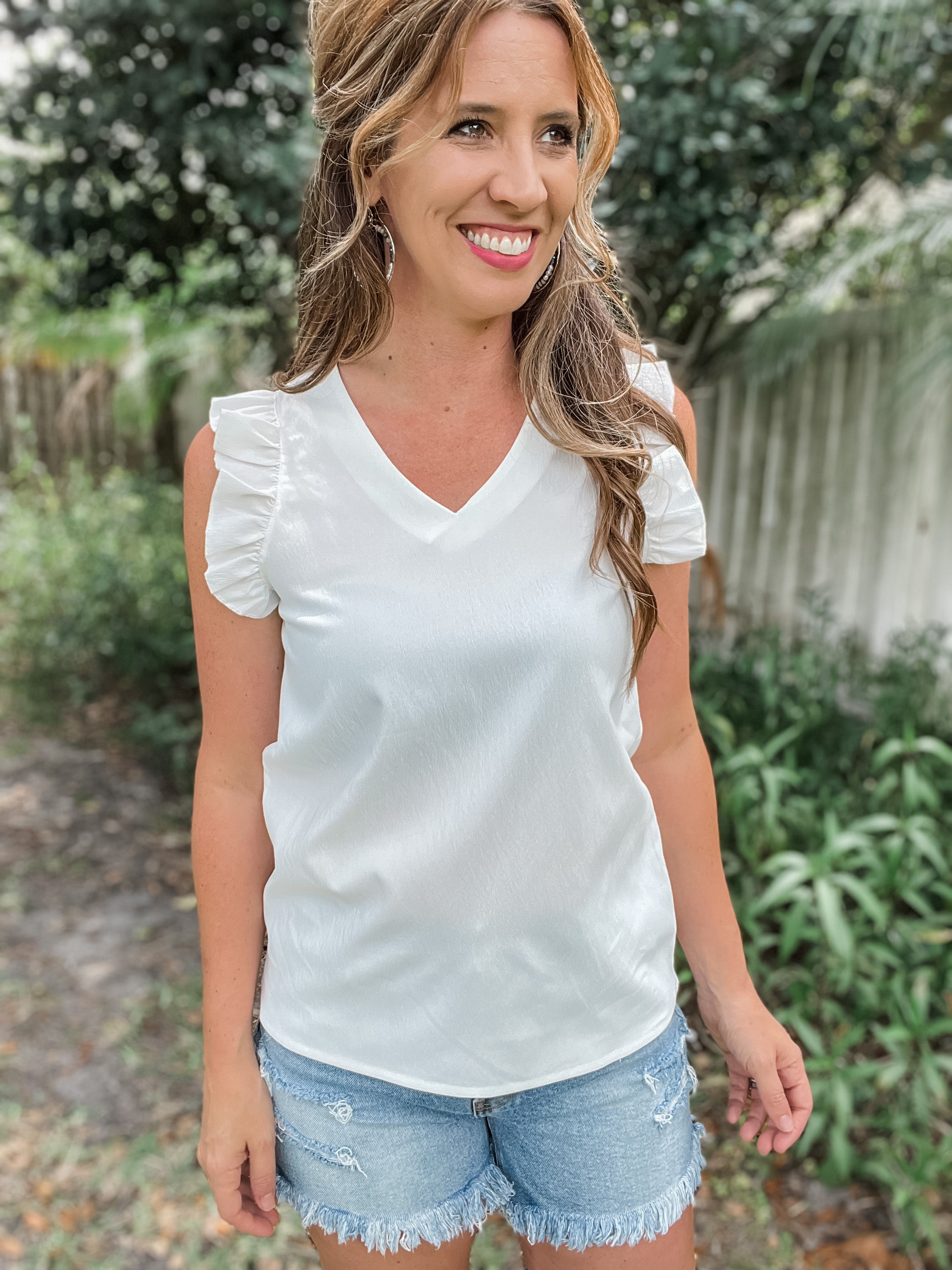 Solid Ruffled Tank