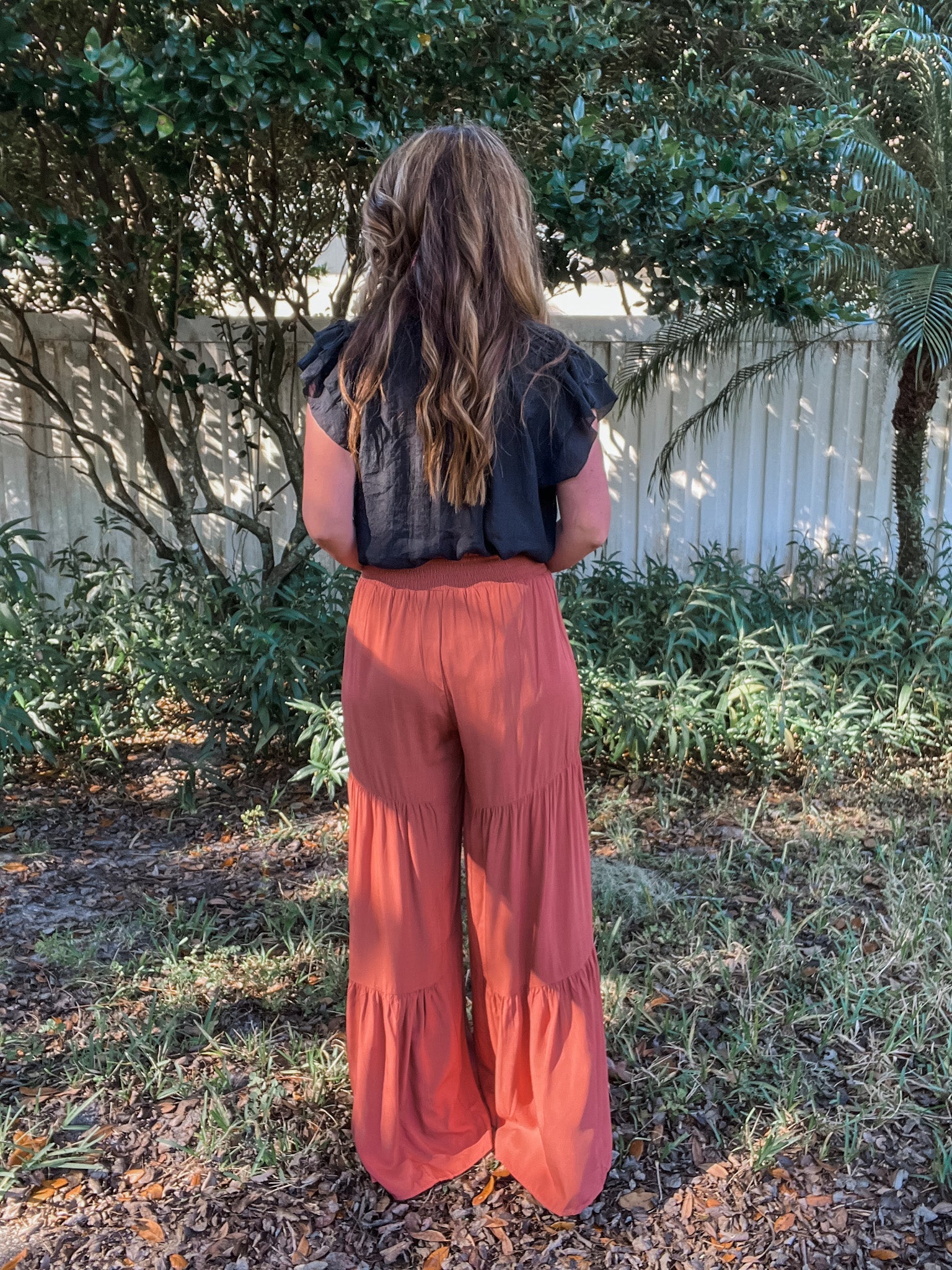 TIERED WIDE LEG PANTS
