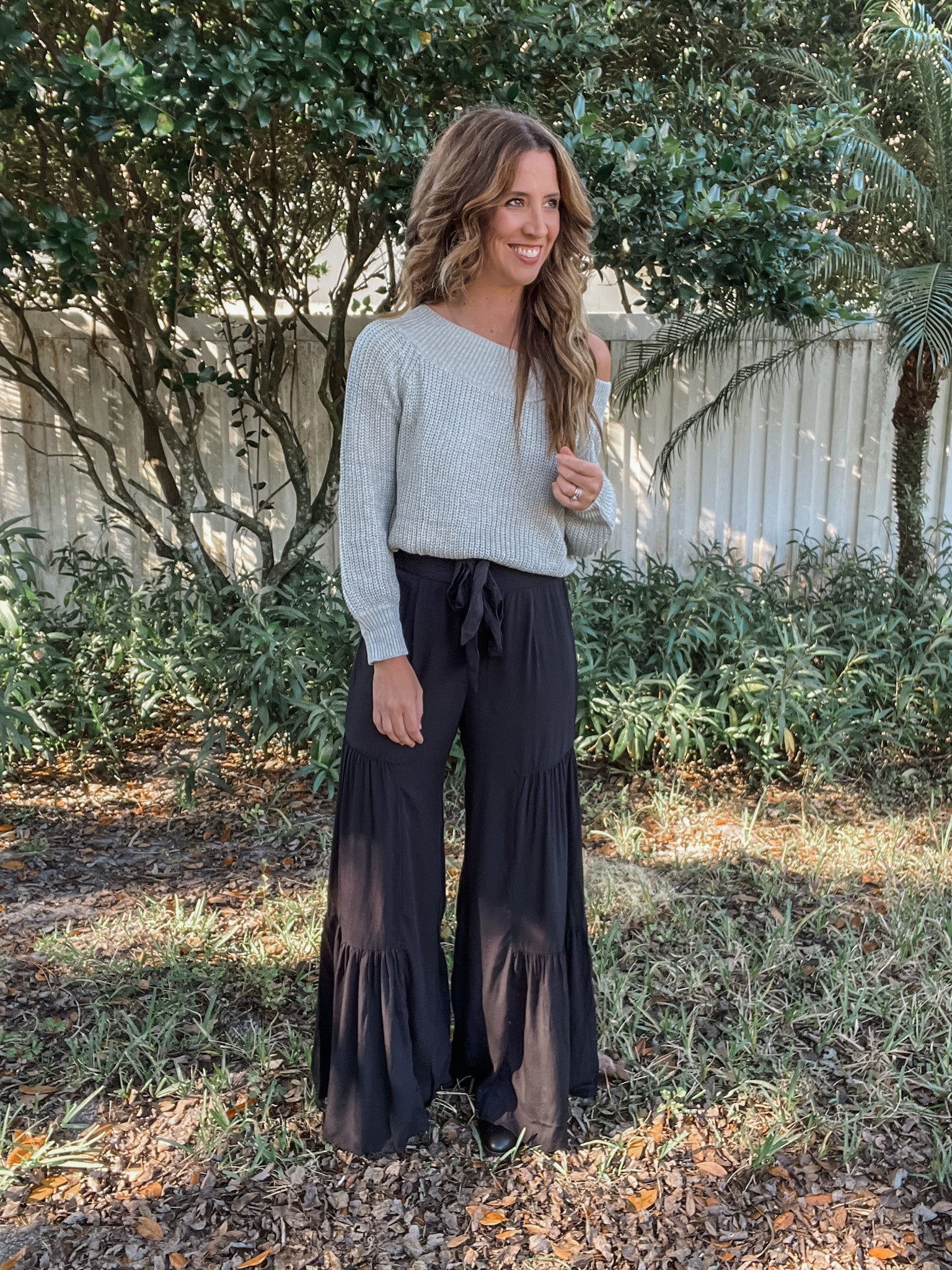 TIERED WIDE LEG PANTS