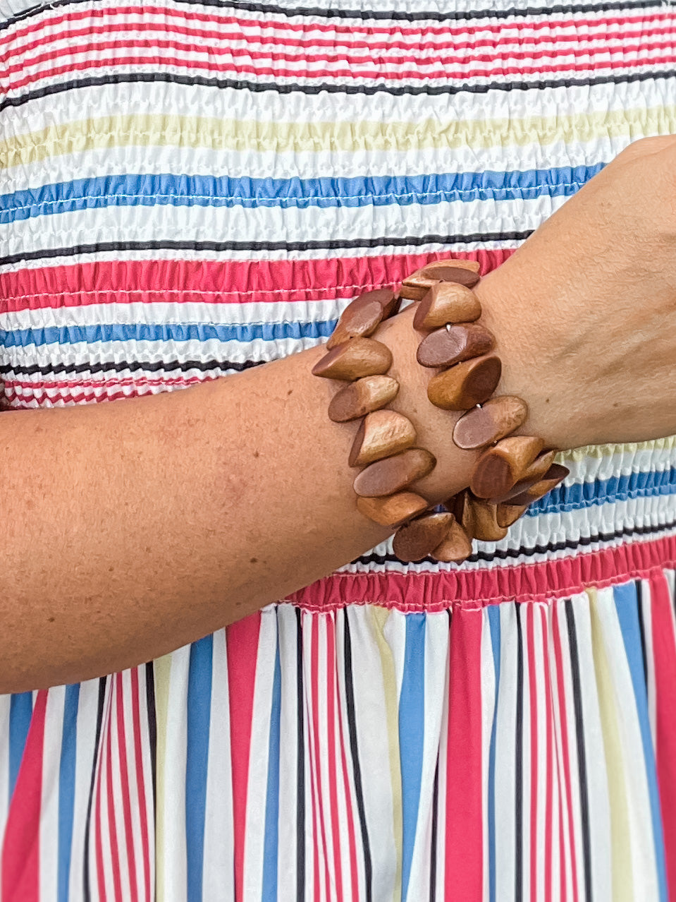Brown Sliced Wood Bracelet