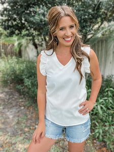 Solid Ruffled Tank