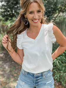Solid Ruffled Tank