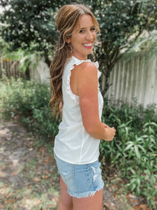 Solid Ruffled Tank