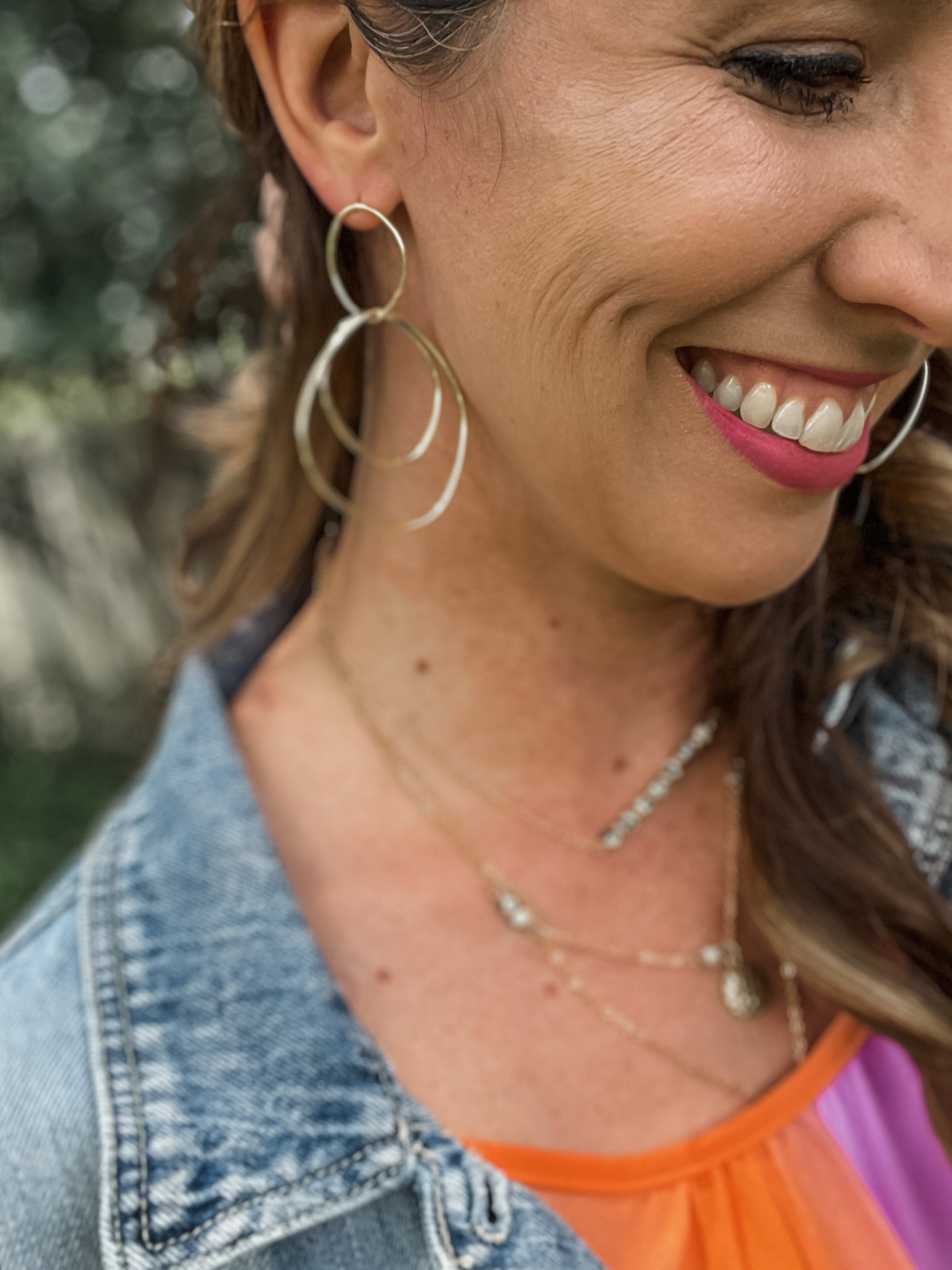 Gold Double Oval Earrings