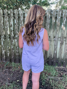 Lavender V-neck Romper