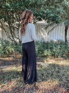 TIERED WIDE LEG PANTS