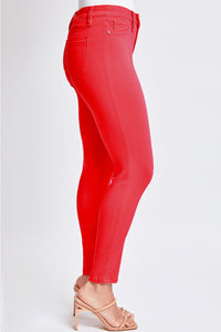 YMI Hyperstretch Mid-Rise Skinny Jean in Ruby Red