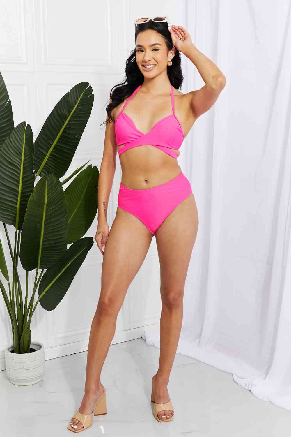 Summer Splash Pink Halter Bikini