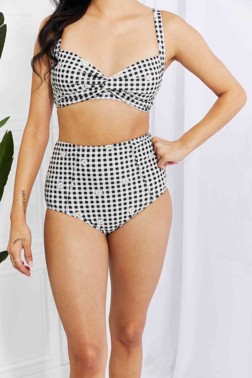 Take A Dip Twist High-Rise Bikini in Black