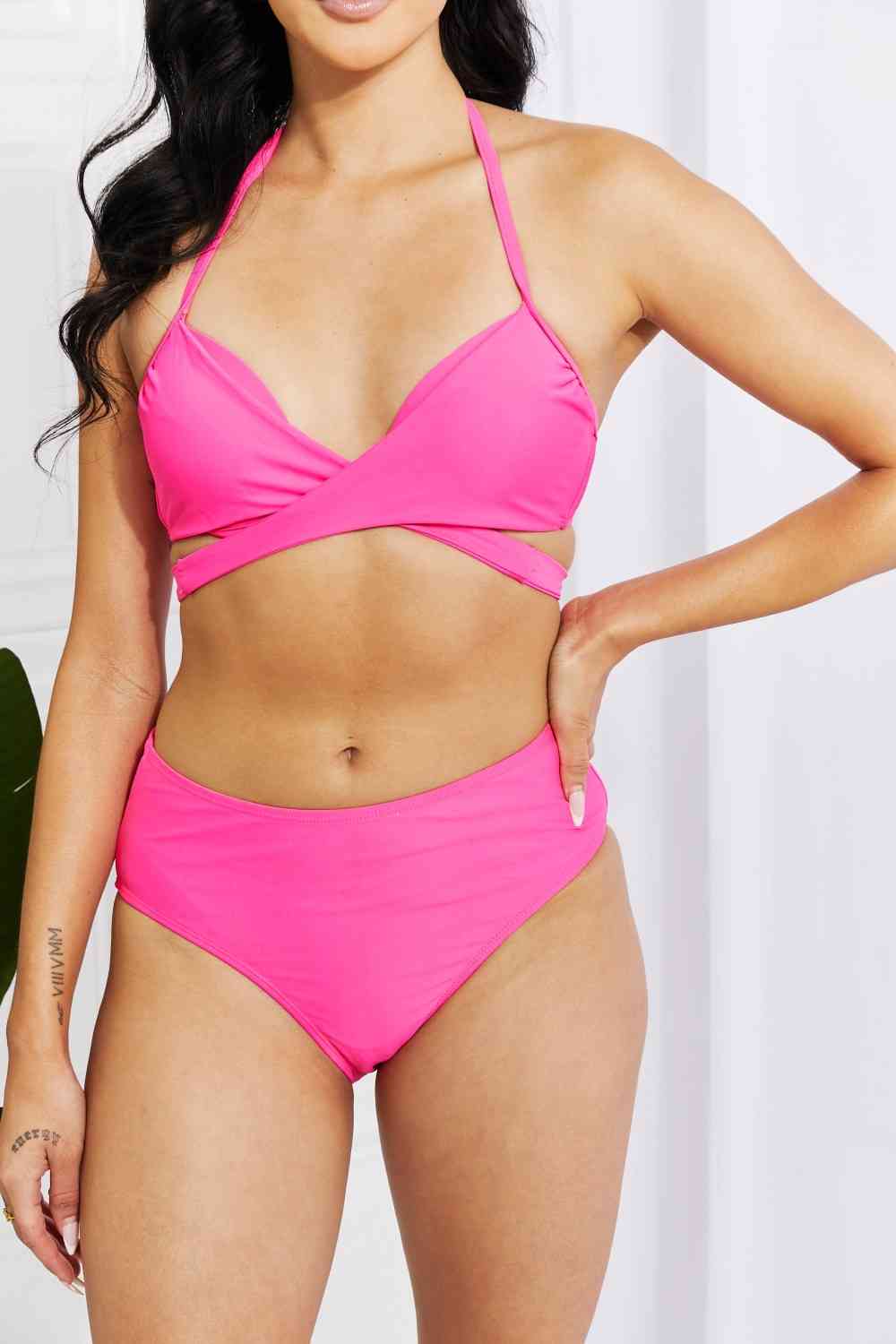 Summer Splash Pink Halter Bikini