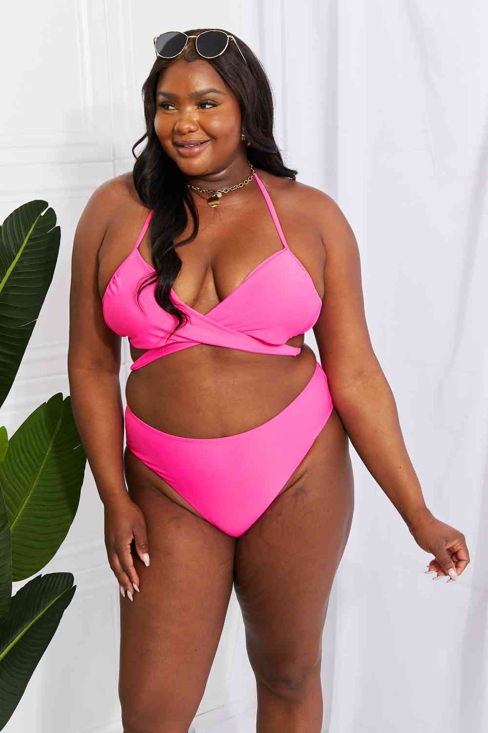 Summer Splash Pink Halter Bikini