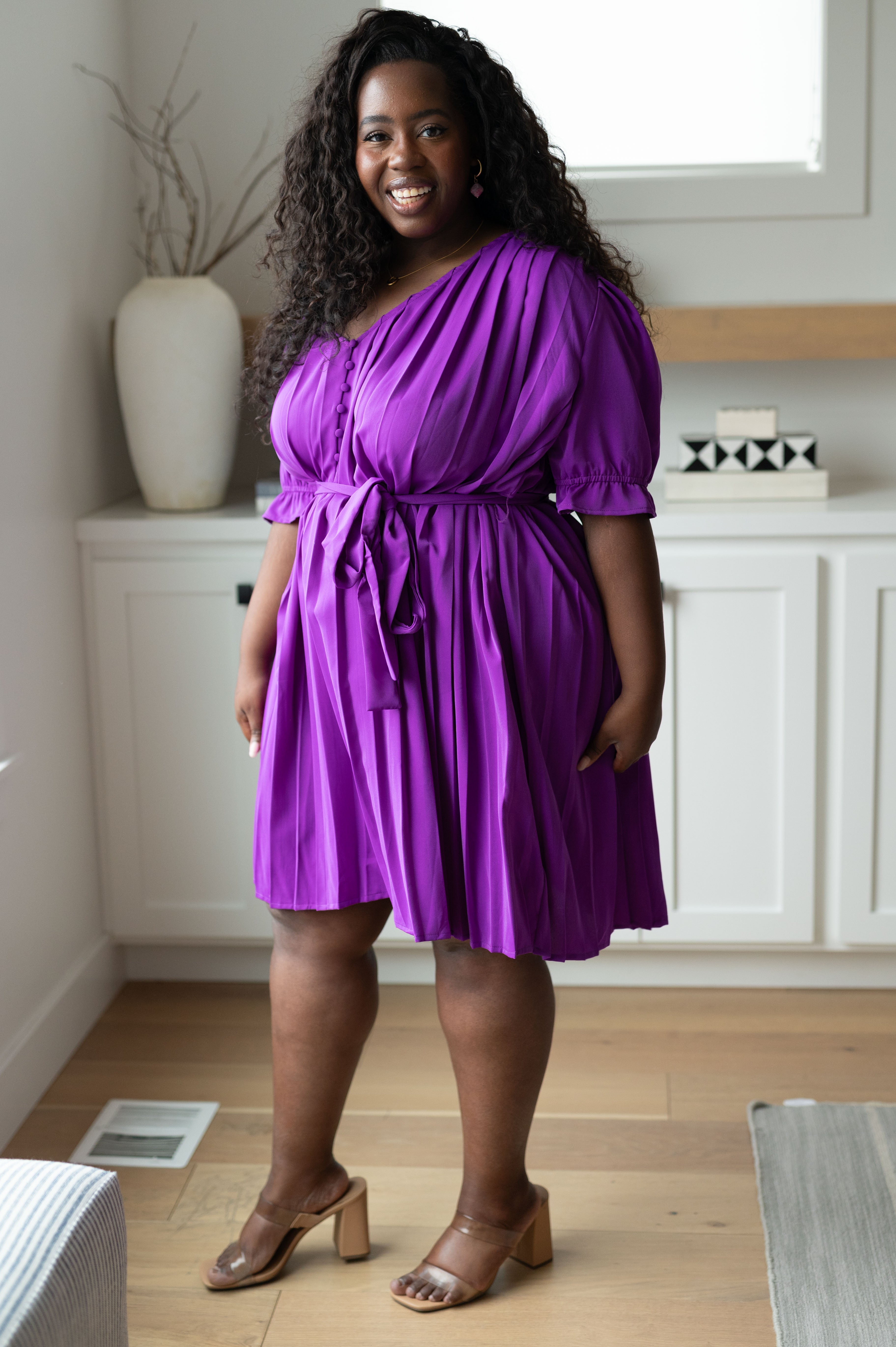 Jodifl Purple Pleated Dress